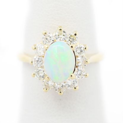 Picture of 14k Yellow Gold Opal & Diamond Ring