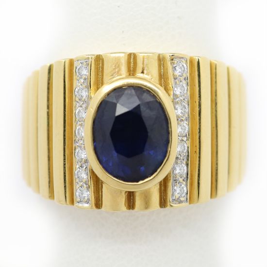 Picture of 18k Yellow Gold Sapphire & Diamond Ring