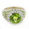 Picture of 18k White Gold Peridot & Diamond Ring