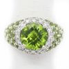 Picture of 18k White Gold Peridot & Diamond Ring