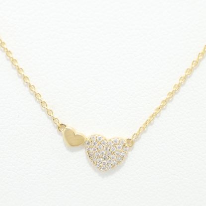 Picture of 14k Yellow Gold Mini Heart Diamond Necklace