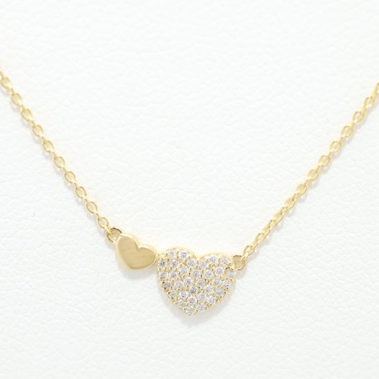 Picture of 14k Yellow Gold Mini Heart Diamond Necklace
