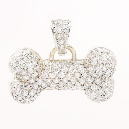 Picture of 18k White Gold Pavé Set Diamond Bone Pendant