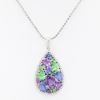 Picture of 14k White Gold Diamond, Sapphire, Tsavorite Garnet, & Amethyst Pendant