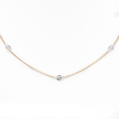 Picture of 18k Two Tone Gold Diamond Stations Necklace