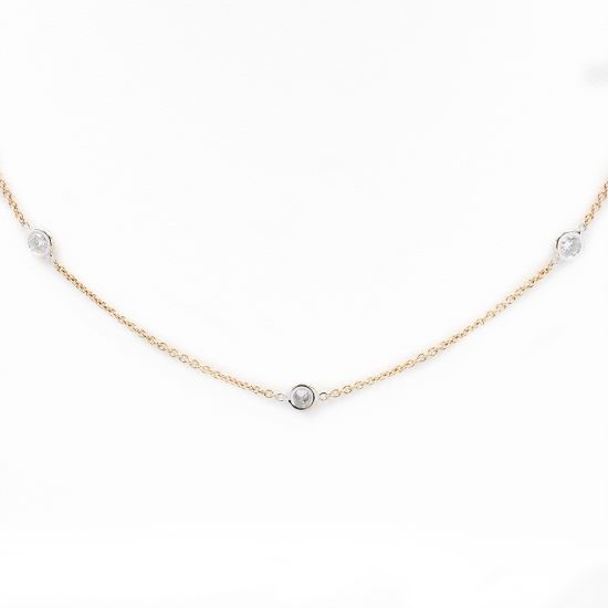 Picture of 18k Two Tone Gold Diamond Stations Necklace