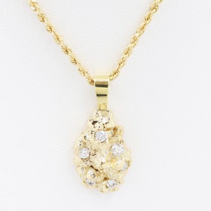 Picture of 14k Yellow Gold Diamond Nugget Pendant