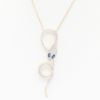 Picture of 14k Two Tone Gold Pavé Set Diamond & Sapphire Snake Necklace