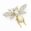 Picture of Vintage 18k Two Tone Gold Diamond, Ruby & Cultured Pearl Bumblebee Brooch