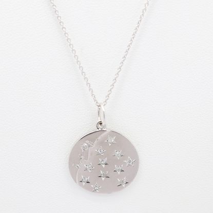 Picture of Platinum Diamond Crescent & Stars Pendant
