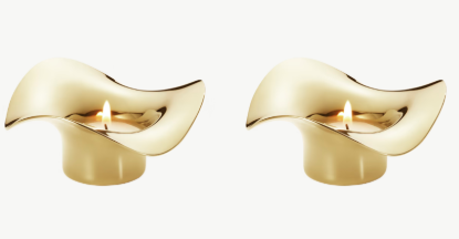 Picture of New Tealight Candleholder Gold, Set of 2