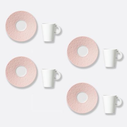 Picture of New Set of 4 Espresso Cups & Saucers 2 oz