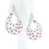 Picture of 14k White Gold Diamond & Ruby Earrings