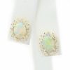 Picture of 14k Yellow Gold Crystal Opal & Diamond Halo Stud Earrings