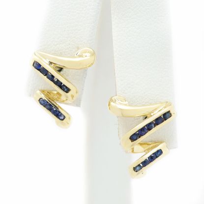 Picture of 14k Yellow Gold Sapphire Earrings