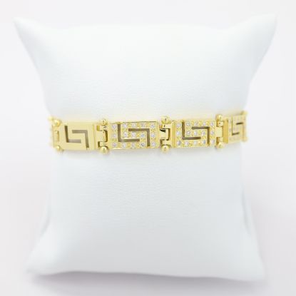 Picture of 18k Yellow Gold Greek Key Diamond Bracelet