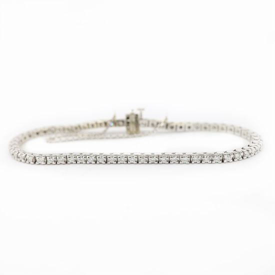 Picture of 14k White Gold Diamond Line Tennis Bracelet
